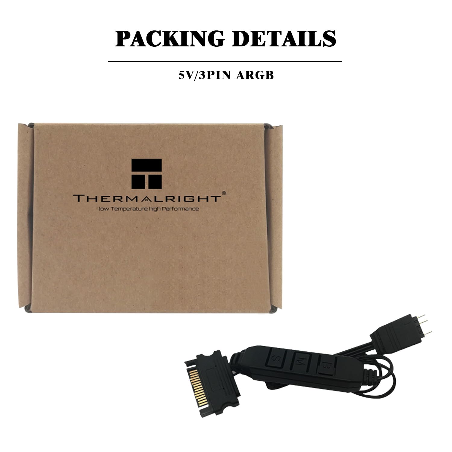 Thermalright 5V A-RGB Контроллер компьютерных вентиляторов, 5V 3PIN Контроллер подсветки, Контроллер вентиляторов ПК, Поддержка 3PIN/5V интерфейса подсветки, Прямое питание от SATA