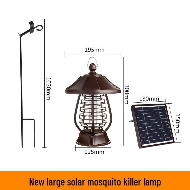 Outdoor Solar-Powered Mosquito Killer Lamp with Waterproof Electric Shock Repellent and Balcony Lighting