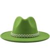 Woolen Hat Elegant Fashion Pearl Woolen Hat British Style Jazz Hat Big Brim Hat Women's Autumn and Winter Top Hat