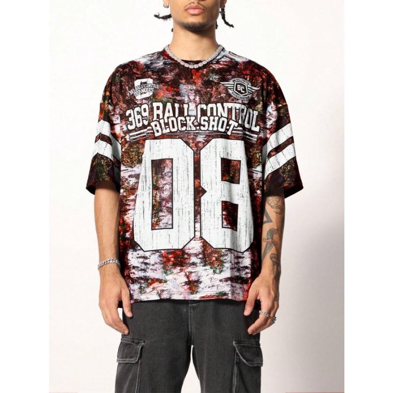 

Мужская модная футболка Manfinity LEGND с принтом в виде букв и цифр, с приспущенными плечами, летняя XL