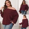 L-3XL Women Sweater Ladies Tops off-Shoulder Irregular Batwing Sleeve Sweater Women