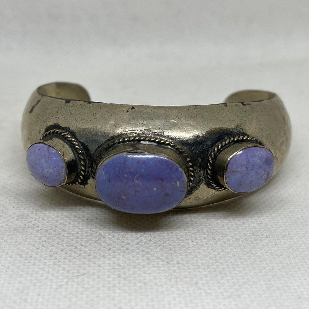 Used Purple Bangle Indian Jewelry Accessory Vintage 50s ~ 60s 70s 80s 90s Natural Stone Rustic Rare Antique Santo Domingo Men's Women's One-of-a-kind