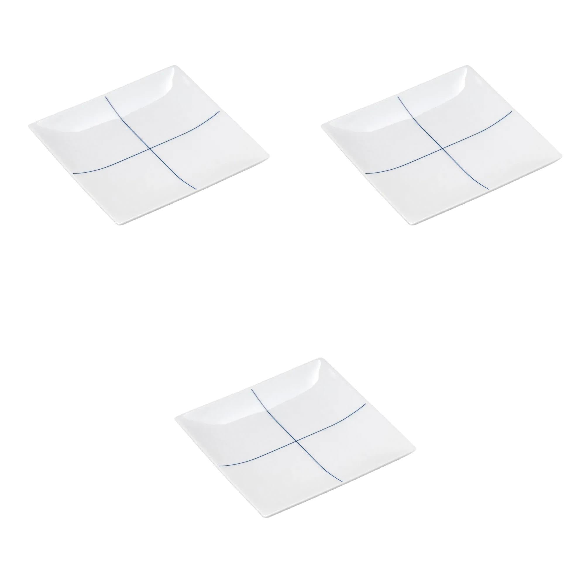 

Set of 3 Checkered Plates B x 19 x Square Plate Arita Ware Setomonohonpo (M) [19 1.7 cm] (Medium) белый
