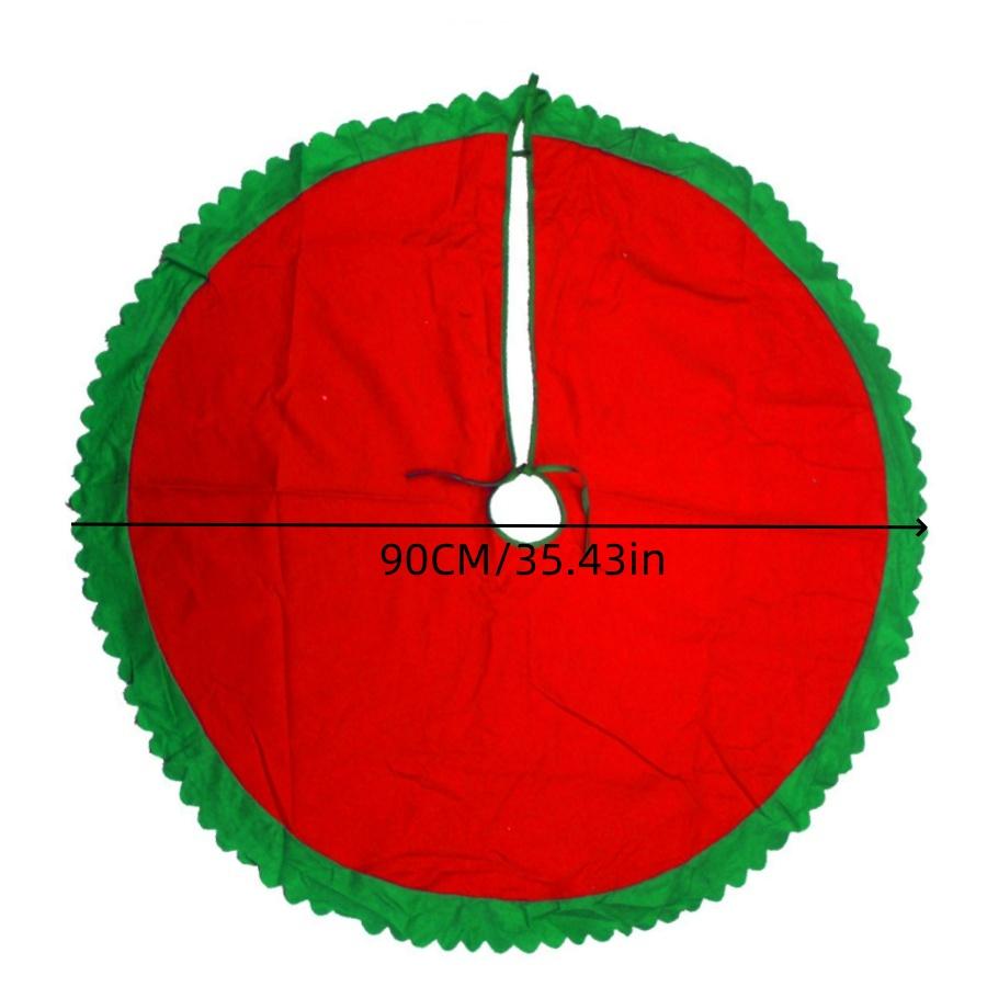 1 Christmas Tree Skirt Christmas Tree Bottom Apron Green Edge Floor Mat Christmas Party Decoration