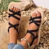 Summer New Imitation Grass Woven Travel Women's Flat Heel Sandals, Wearing Linen Soled Sandals Outside, Women's Beach Slope Heel Slippers