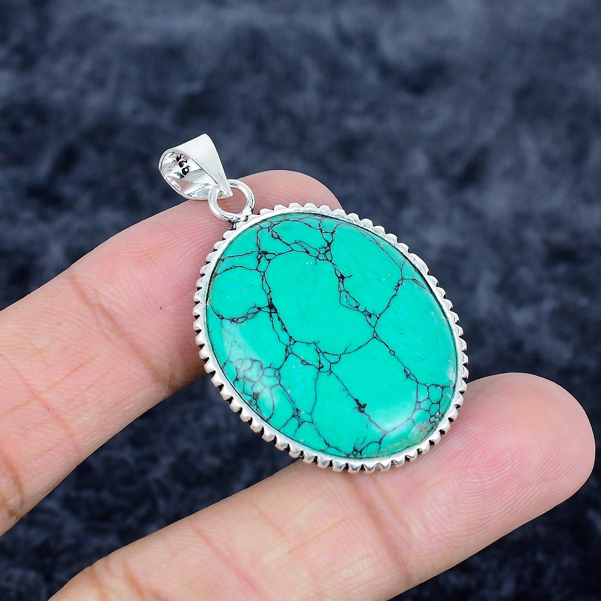 

Santa Rosa Turquoise Gemstone 925 Sterling Silver Jewelry Pendant 1.77 MM-3407