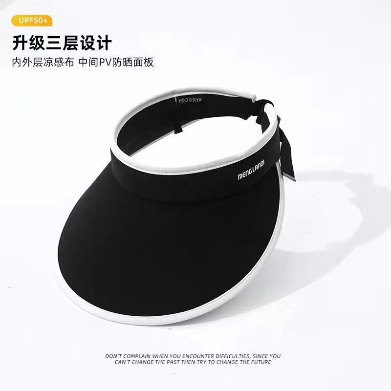 Ice silk sun protection hat summer visor hat foldable empty top hat versatile women's big eaves outdoor summer cool hat sun protection hat