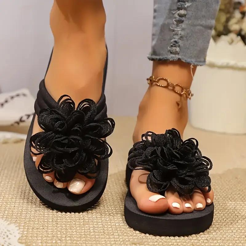 Summer Women's Sandals Fashion Bowknot Flip-flops Female Flat Non-slip Sildes Casual Outside Wear Thick Soled Ladies Beach Shoes