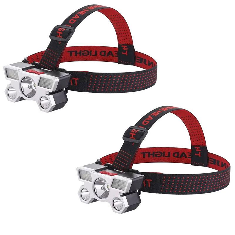 Built in Battery Rechargeable Strong Light Headlight Portable 5 LED Headlamp For Camping Adventure Fishing Head Flashlight