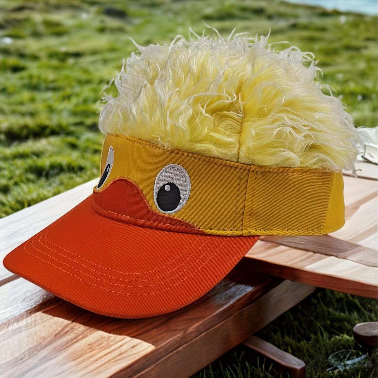 1Pc New Korean Version Adult Little Yellow Duck Baseball Wig Cap Embroidered Unisex Couple Hip Hop Party Novelty Duckbill Cap Funny Casual Hat жёлтый