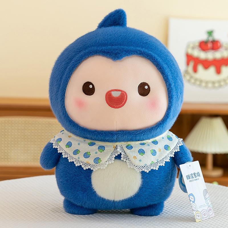 

Plush Toy Penguin Fat Rolling Family Cartoon Ocean Animals Gift Cushion Pillow 23cm/9.06in синій