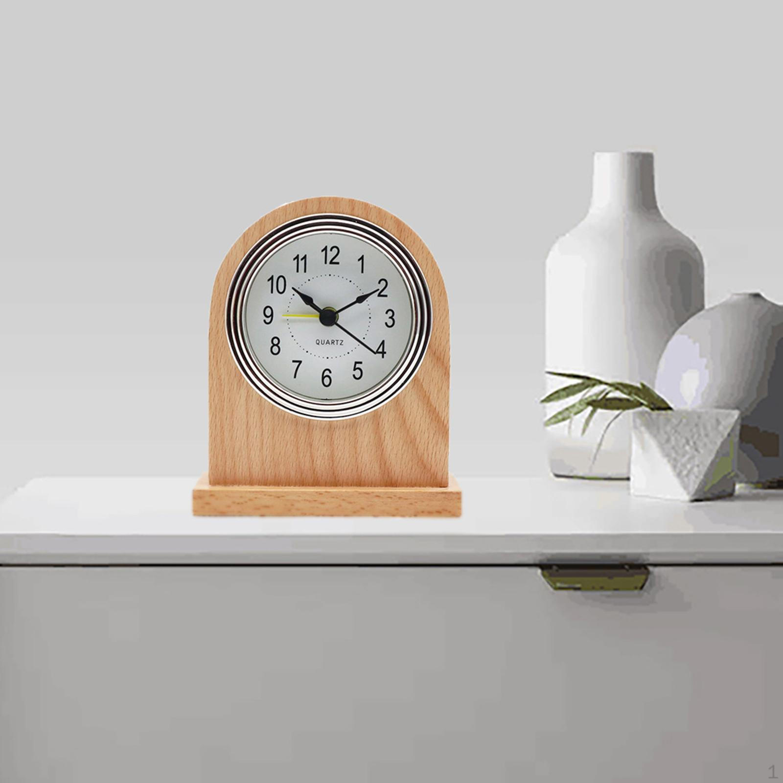 

, Analog Table Desk Small Clock, Battery Operated, for Living Room Bedroom Office C