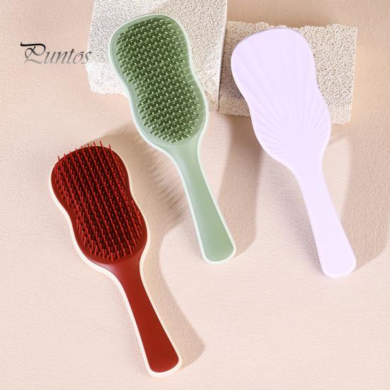 Peigne de massage à coussin d'air avec poils doux, peigne de coiffure à long manche pour éviter les enchevêtrements de cheveux, brosse antistatique de massage du cuir chevelu pour femmes et filles