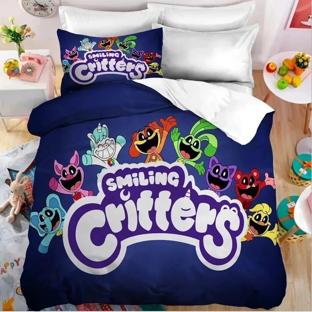 3D Print Smilings Critters Cartoon Bedding Set Double Twin King Duvet Cover Comforter Pillowcase Boys Girls Adults Bedroom