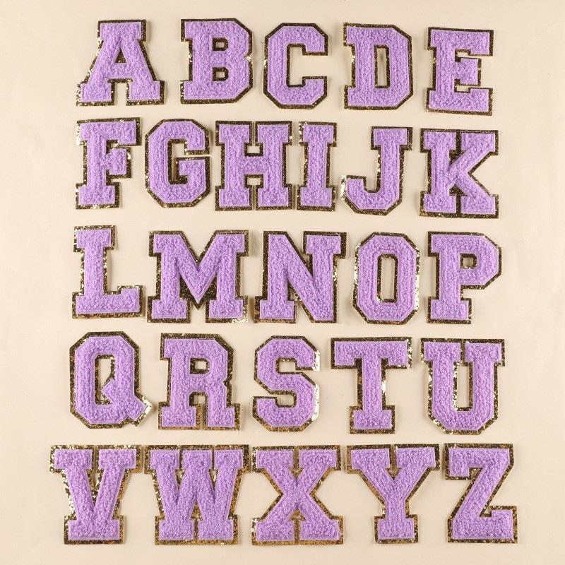 Phnom Penh Towel Embroidery 5.5 Cm English Letter Self-Adhesive Chenille Badge Sticker Clothing Accessories Embroidery Cloth Sticker
