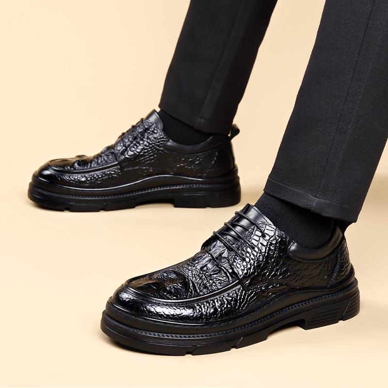 

Модные мужские туфли-броги на открытом воздухе из кожи на толстой подошве, британские туфли дерби высокого класса, модные офисные деловые туфли-оксфорды для мужчин 6