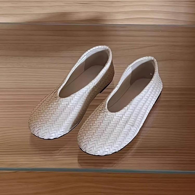 Wersja ze skóry owczej~ Koreańska wersja niszowy design miękka skóra lekkie płaskie buty wygodne plecione buty buty babci buty damskie pojedyncze buty kobiety