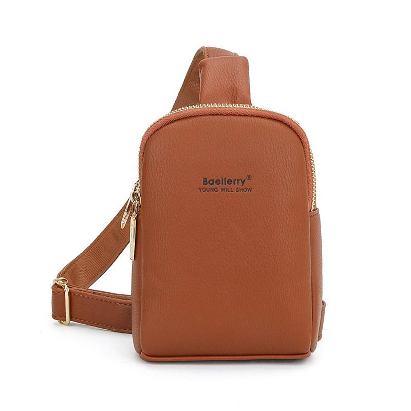 

Baellerry женские модные сумки для груди из искусственной кожи, сумка через плечо для телефона, женские кошельки, кошельки 17*13*5cm коричневый