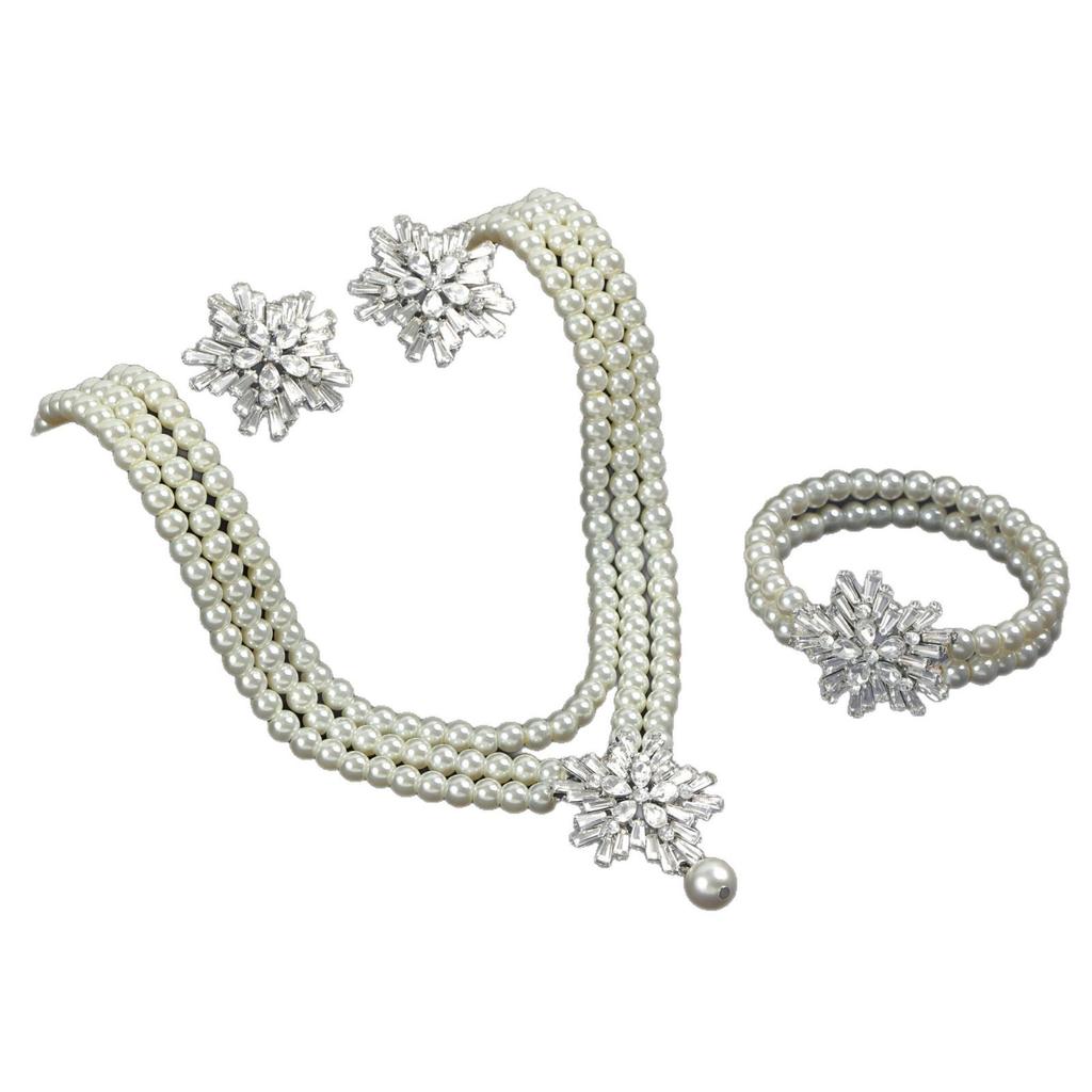 Versatile Women's Multi-Layer Necklace & Earrings: Niche Euro-American Design, Perfect for Weddings & Banquets.