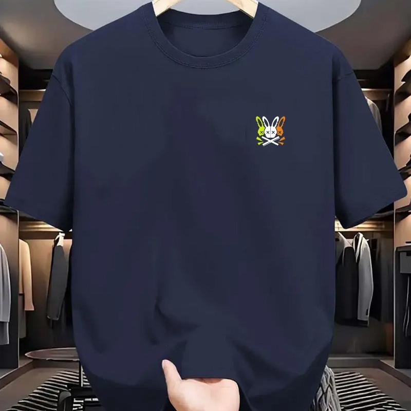 

Летняя мужская спортивная футболка из 100% чистого хлопка, повседневная, свободного кроя, с принтом в виде скелета кролика, удобная, с круглым вырезом и короткими рукавами XL