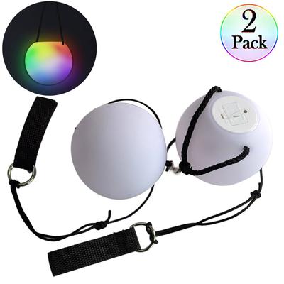 2 Pcs Poi Balls LED Ball  Balls 9 Mode 7 Color Light Poi Ball
