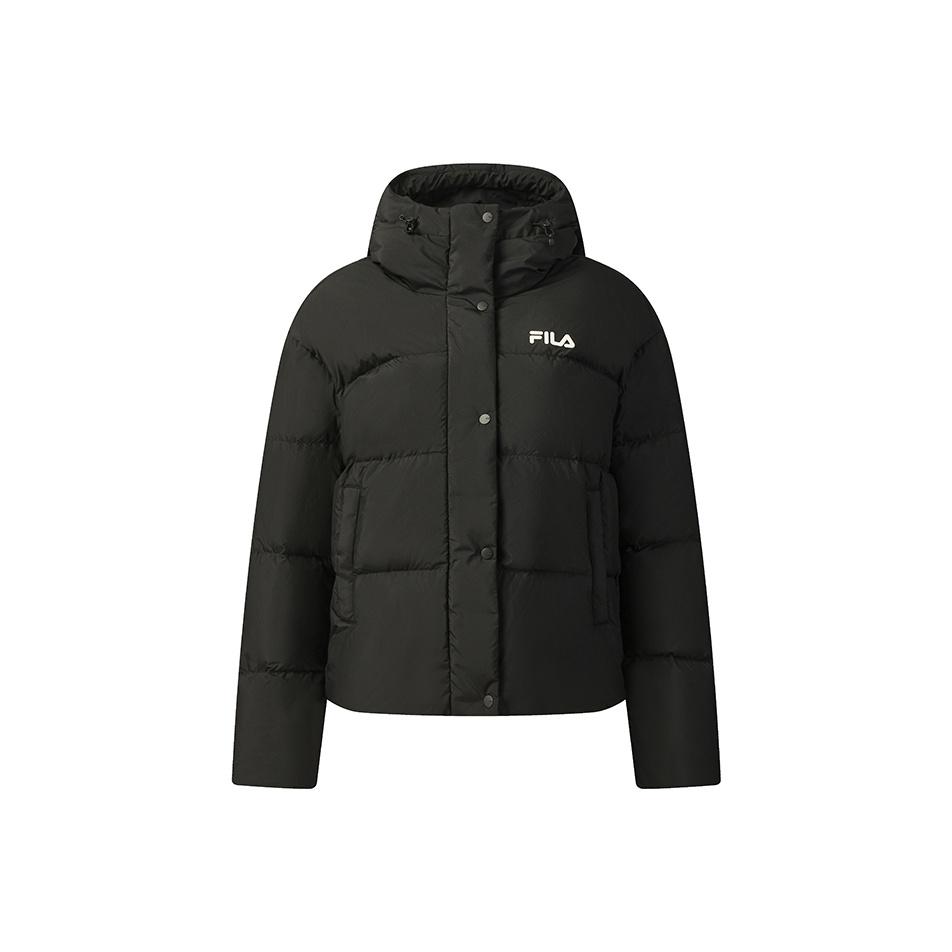 Fila Original Fashion Simple Versatile Casual Retro Comfortable Loose Warm Hooded Down Jacket Women Outerwear F51W549905FBK