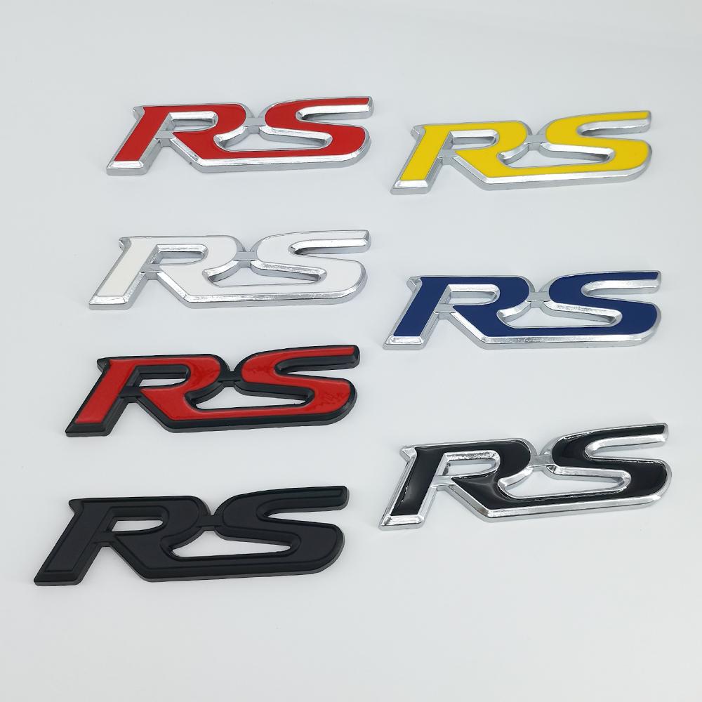MPC4 3D Metal Logo RS Emblem Letters Car Front Grille Badge Rear Trunk Sticker For Honda Civic City Fit Shuttle Jazz Car Acceessories