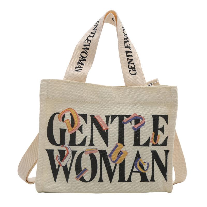 Simple Printed Letter Shoulder Bag Women'S Casual Fashion Versatile Messenger Bag Women'S Large-Capacity Commuting Shopping Tote Bag