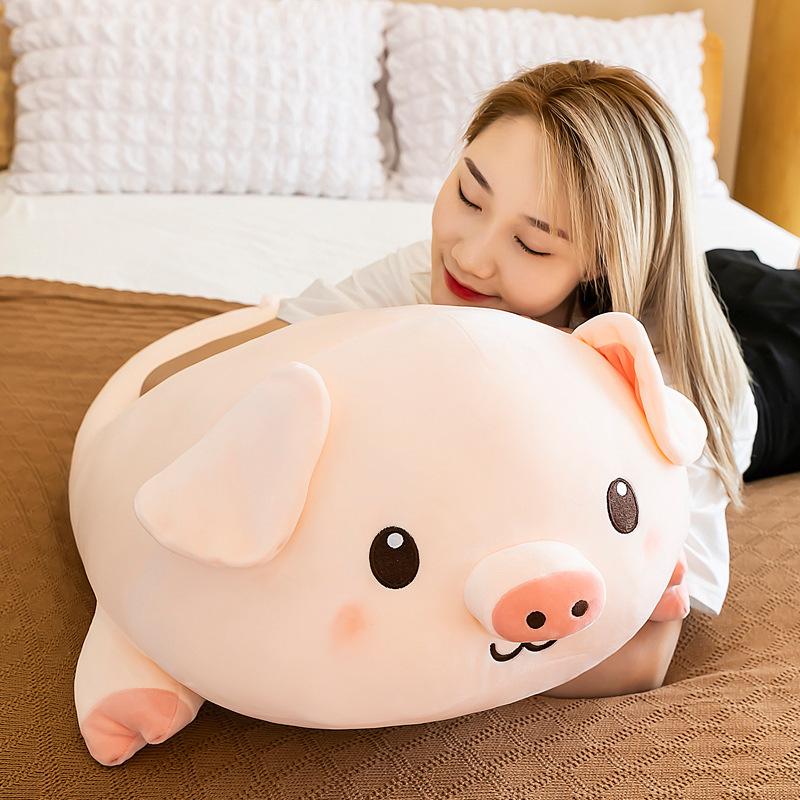 Cute Chubby Piggy Throw Pillow Plush Toy Pig Doll Children Soothing Doll Rag Doll Birthday Gift Female
