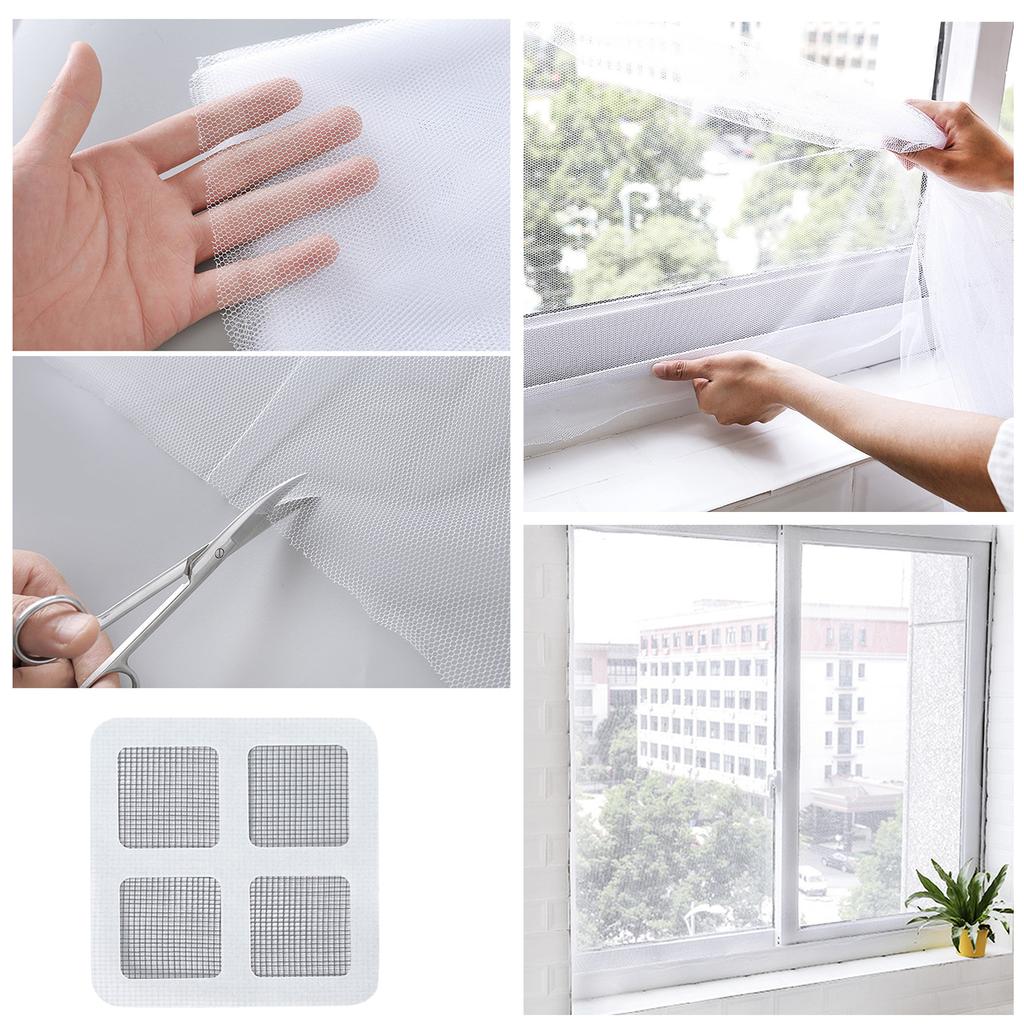 12/24Pieces Window Screen Mesh Patches for Apartments Keep Insect Out Adhesive Screen Broken Holes Repair Sticker