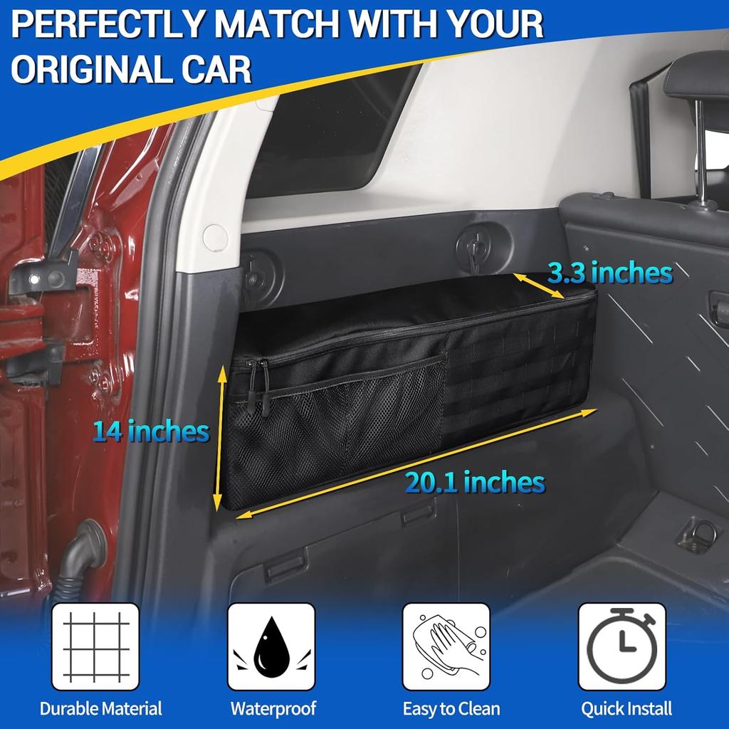Car Trunk Organizer Compatible with Toyota FJ Cruiser 2007-, Rear Storage Organizer Multi-Compartment Oxford Cloth Car Storage Bag Space Saving,