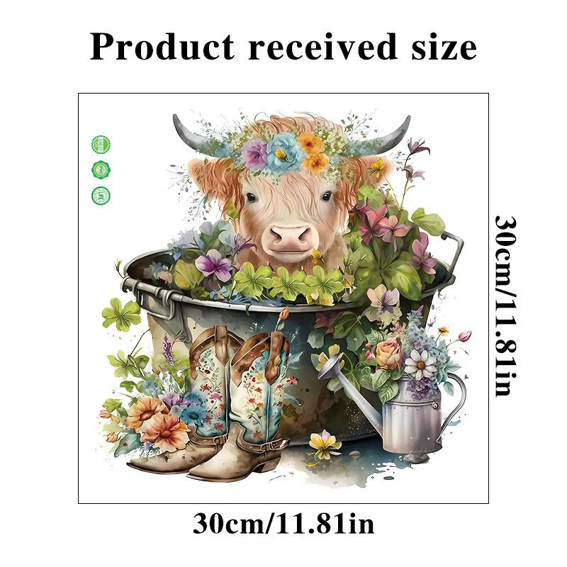 Cute Little Cow Sticker Cartoon Waterproof Bathroom Toilet Decoration Self Adhesive Decals