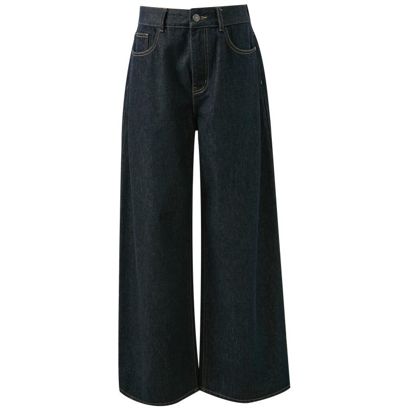 Sancai 100% Cotton 2026 Spring Slimming Wide-Leg Jeans M