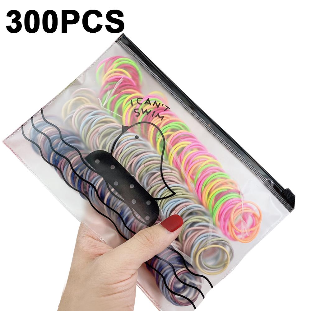 200/300/500 Pack High-quality Elastic Nylon Hair Bands For Girls Colorful Rubber Band Kids Hair Accessories Headdress