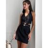 European and American Women Set Hanging Neck Top Fashion Black Short dress Ol Commuting 2025 Summer