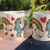 ie004-Design Mug 2p-Rainbow Unicorn