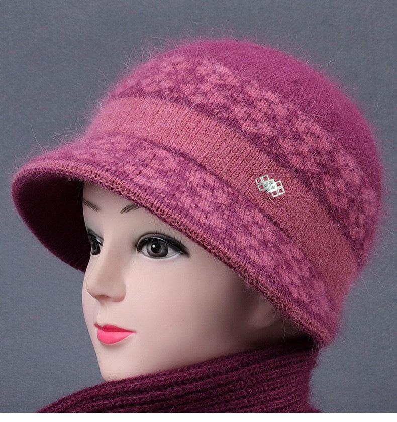Autumn-Winter Warm Knit Fisherman Hat for Middle-Aged and Elderly Women