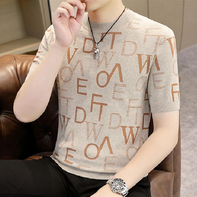 

Мужская полуводолазка осень-зима внутренний короткий рукав свитер облегающий крой средний воротник нижняя рубашка XXXL бежевый