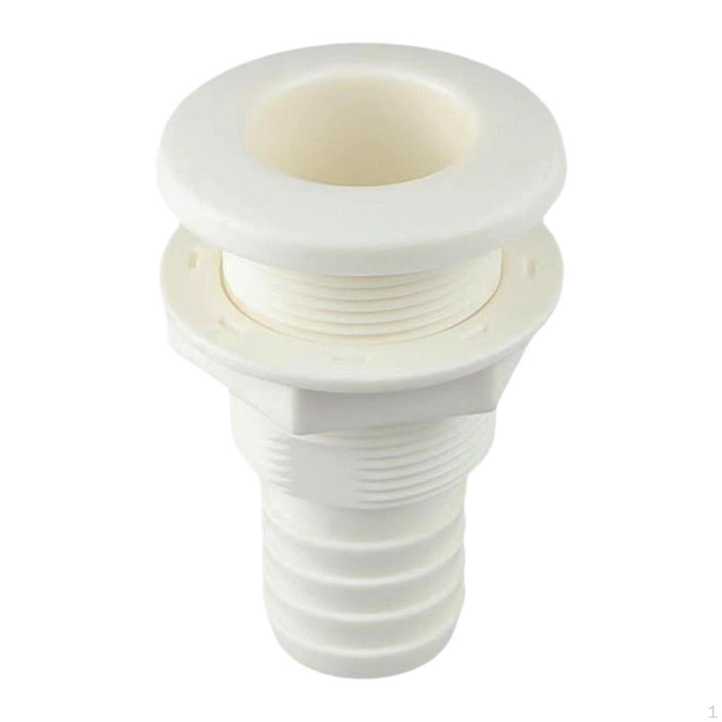 Boats Thru Hull Fitting Deck Drain Outlet Overflow Connector Through for Boat