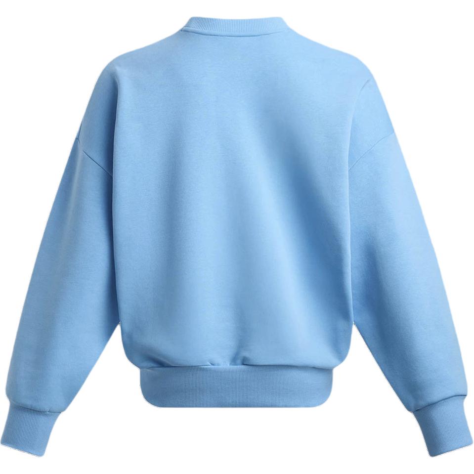 Under Armour Rival Loose Crew Neck Long Sleeve Sweatshirt Women Tops Sky-Blue 1386463-465