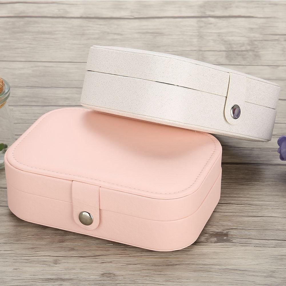 Portable Jewelry Box Earring Ear Stud Ring Necklace Holder Storage Organizer Case