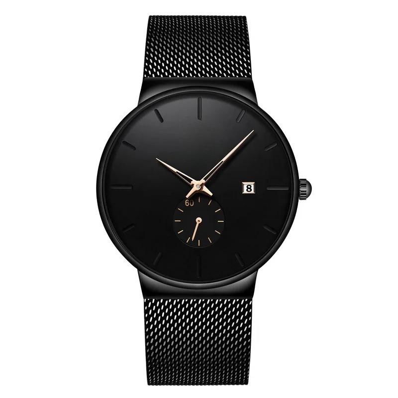 Fashion Mens Watches Top Brand Luxury Quartz Watch Men Casual Slim Mesh Steel Waterproof Sport Watch Relogio Masculino