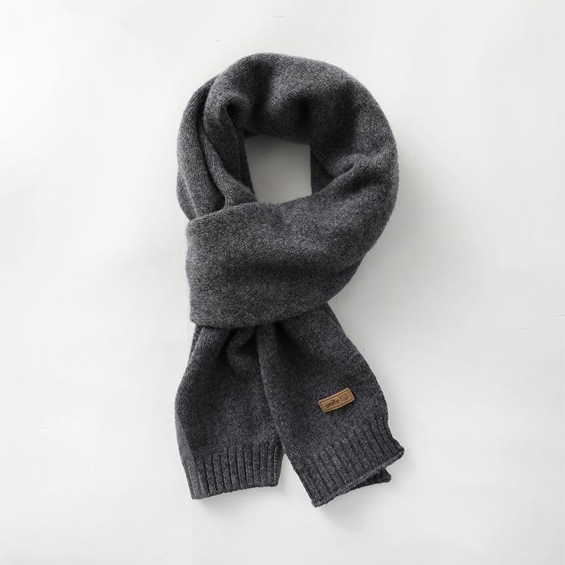 Dziecięcy szalik z dzianiny 100% wełny, uniwersalny komin w stylu koreańskim dla chłopców i dziewcząt, idealny na jesień/zimę.
