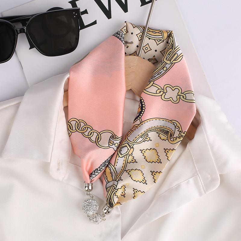 

Женский шелковый шарф с магнитной пряжкой — модная защита шеи на весну, лето и осень 2024 года No Size