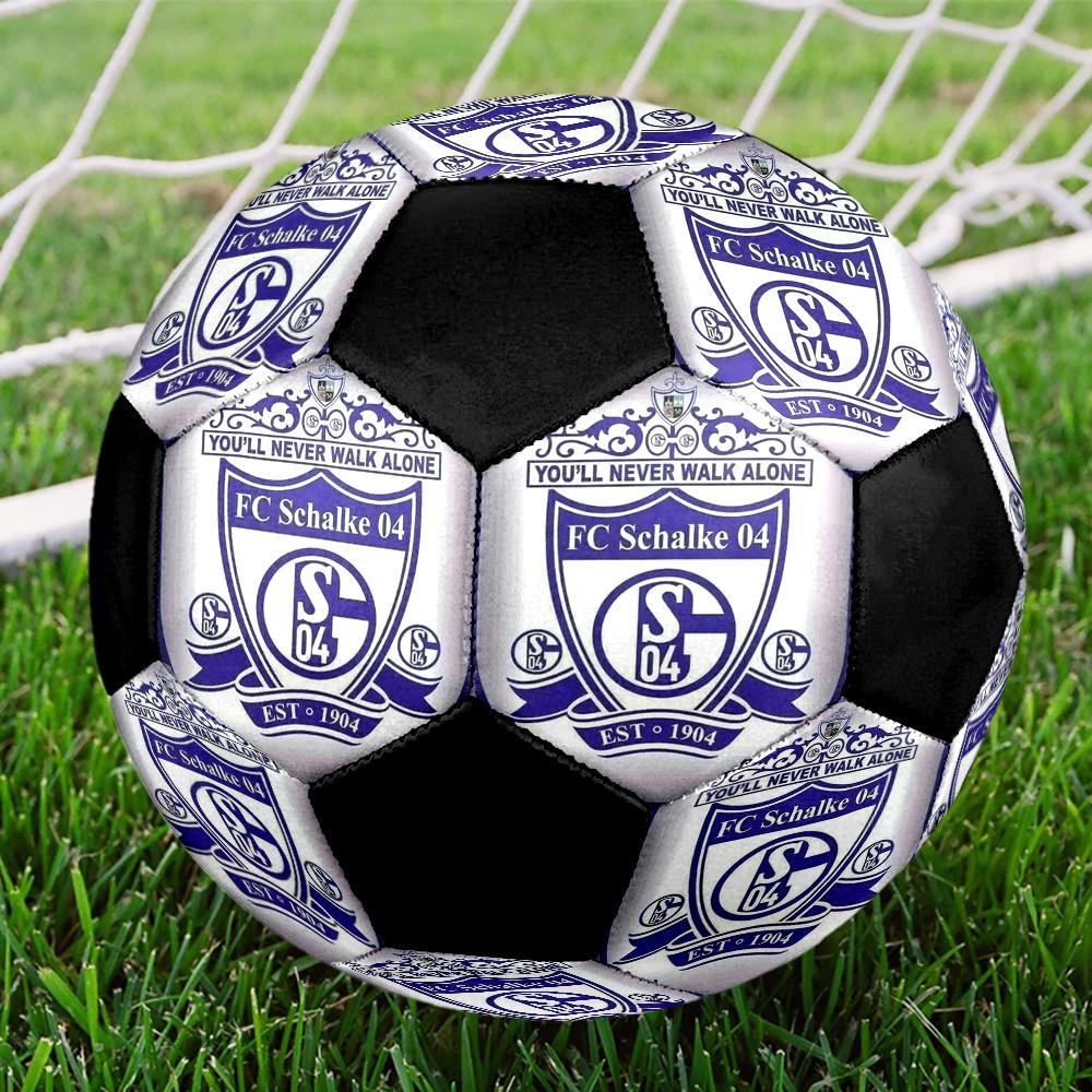 Pallone da Calcetto Indoor Schalke 04 Colorato Cucito a Macchina PVC Misura 5 Pronto per Allenamento di Squadra e Competizione Resistente Alto Rimbalzo Fresco Regalo Sportivo