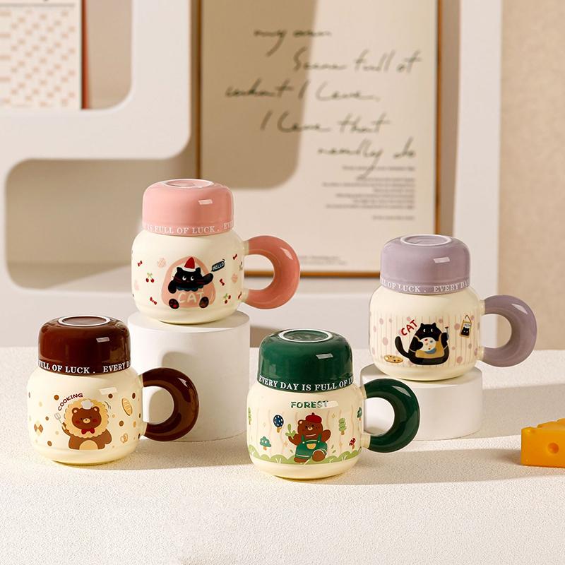 Cartoon Cute Ceramic Cup Water Cup Mug Home Drinking Water Cup Coffee Cup Milk Cup Couple Gift Souvenir