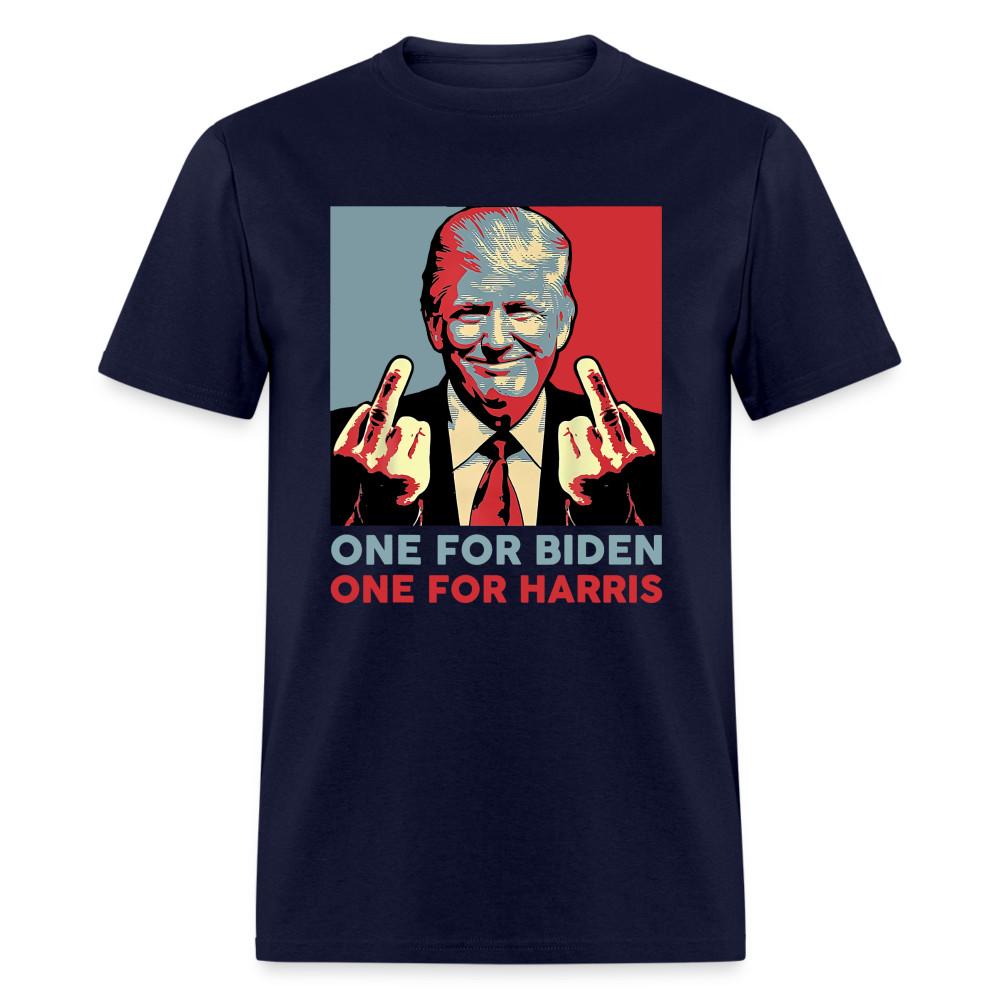 

One for Biden One for Harris shirt Funny Trump Middle Finger Anti-Biden T-shirt S
