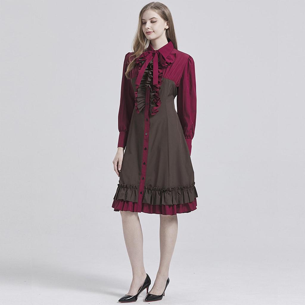 Plus Size Medieval Court Halloween Dress with Irregular Hem