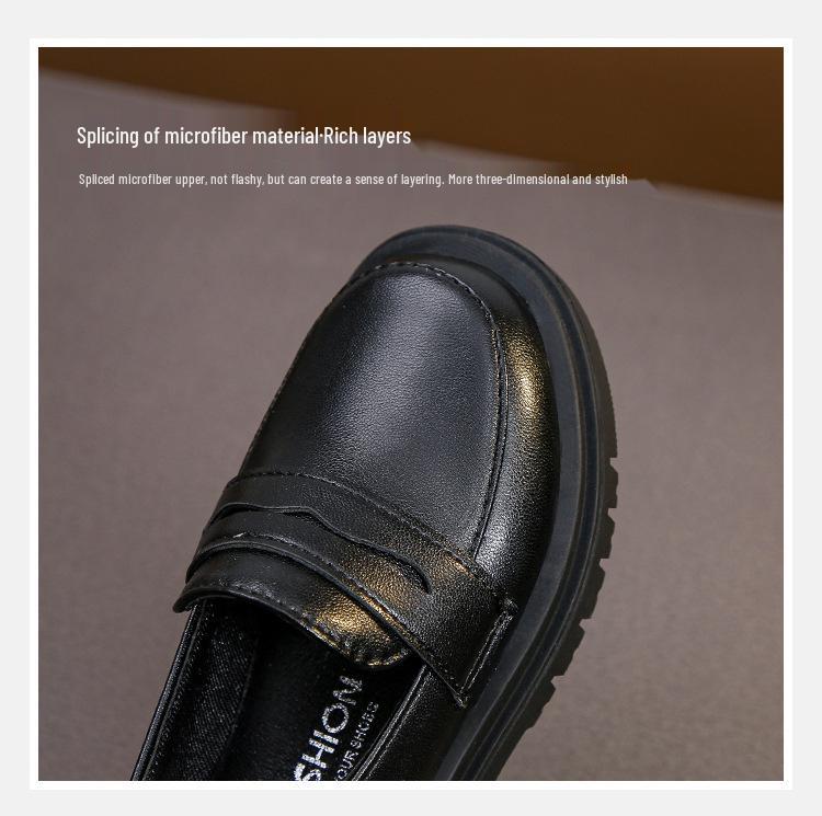 Kinderschuhe im britischen Stil aus schwarzem Leder - Lässige Frühjahrs-/Herbst-Fahrschuhe für Jungen und Mädchen