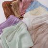 High Qulaity Solid Color Silk Scarf Shining Unilateral golden chain Sunscreen shawl Long Chiffon Ramadan Long Scarf Outdoor